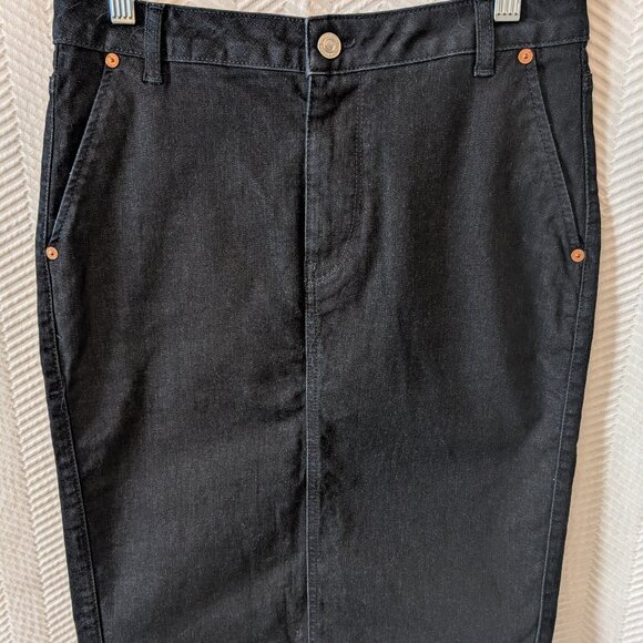 United Colors of Benetton Indigo Jean skirt size 28 Stretch knee length, denim - Picture 4 of 9